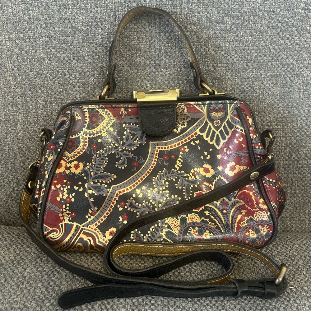 Patricia Nash Discovery Limited Ed. Paisley Print Leather Bag